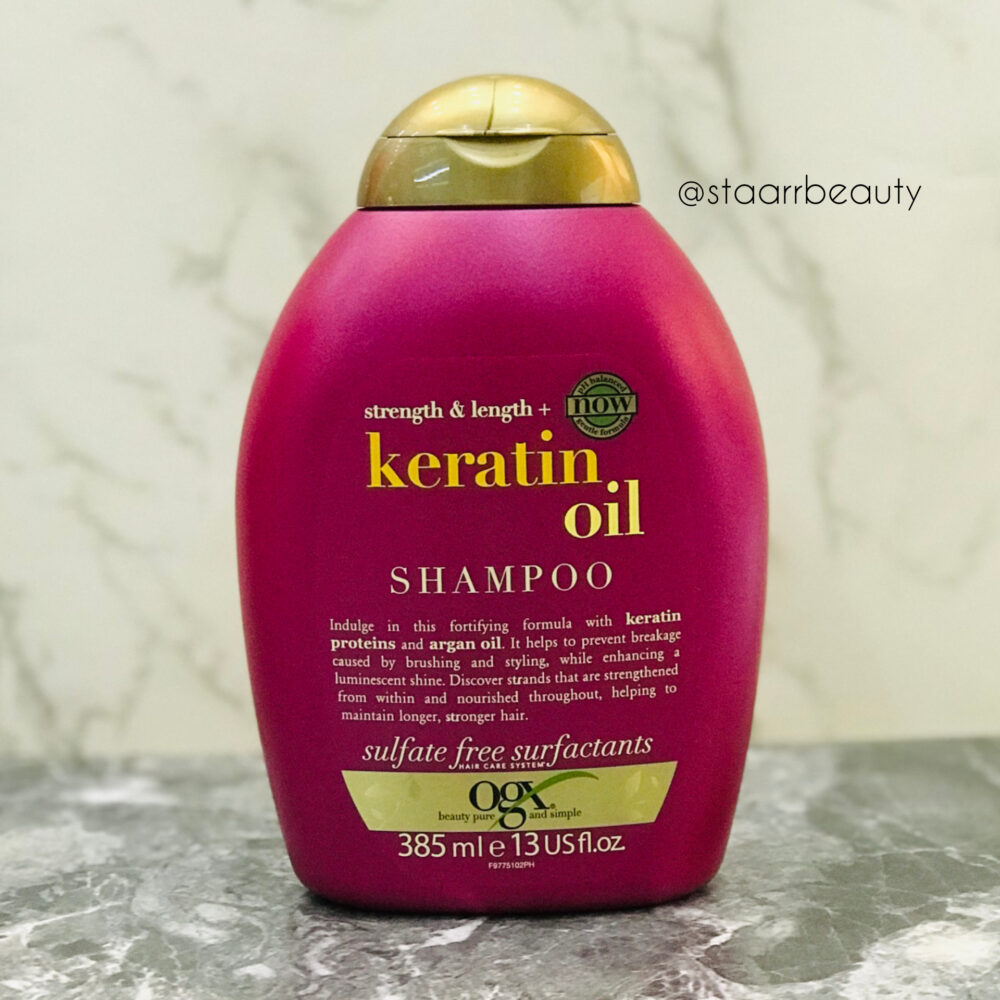 شامپو بدون سولفات موی کراتین او جی ایکس Ogx Anti Breakage Keratin Oil shampoo