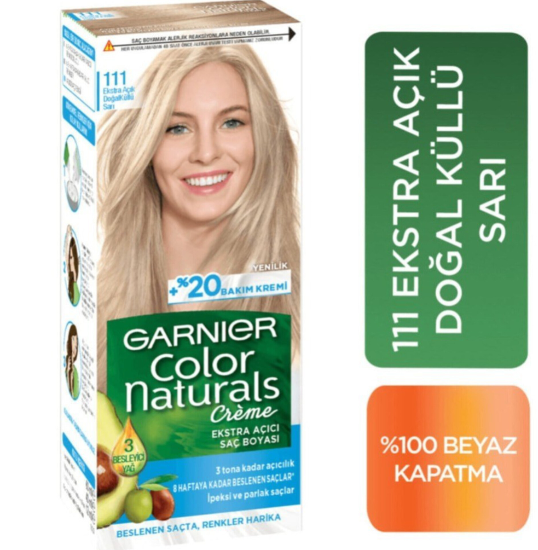 InShot_20250502_152638247 کیت رنگ مو گارنیر شماره 111 بلوند دودی خیلی روشن طبیعی - Image 1